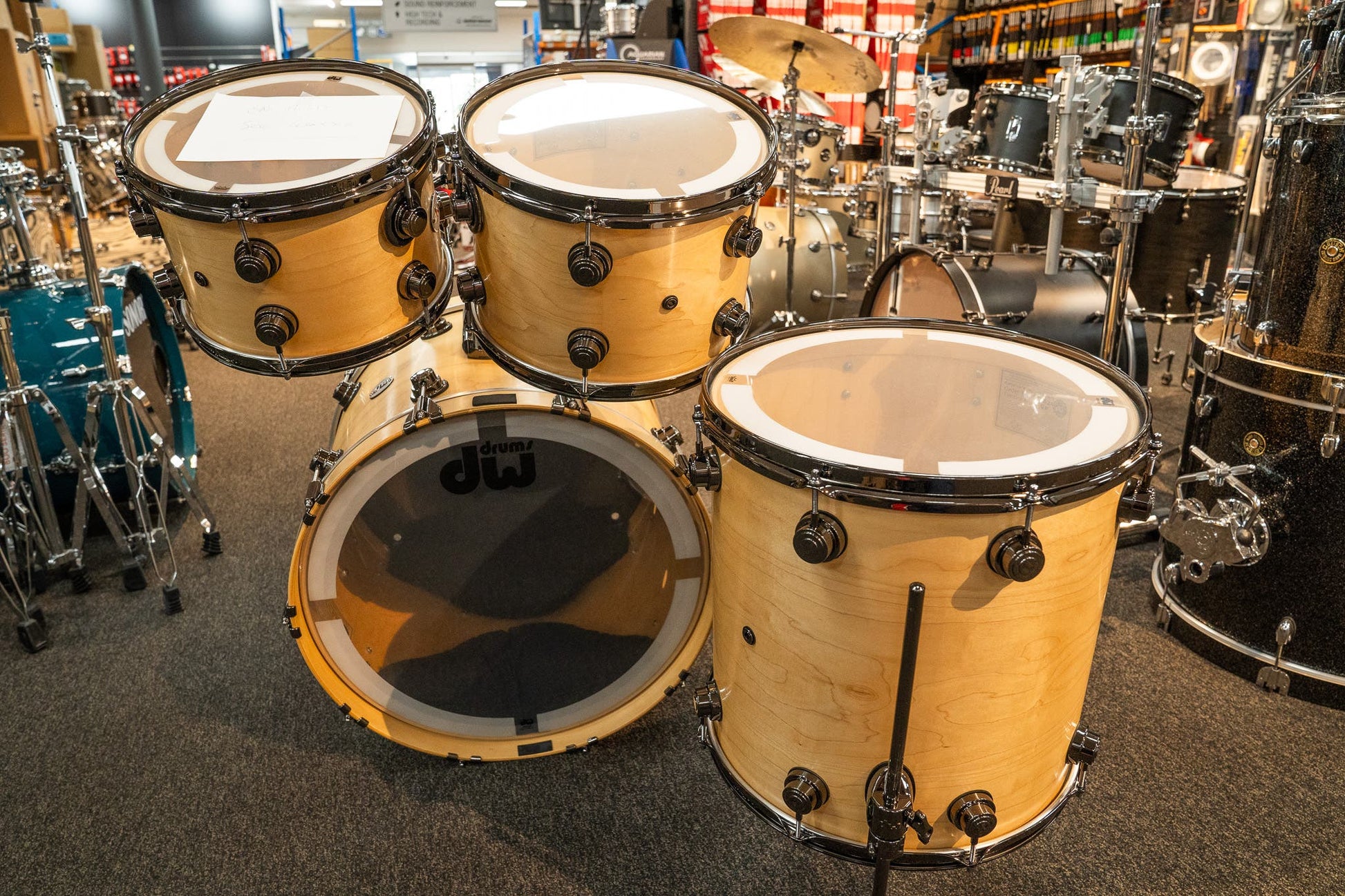 DW Collectors 4pc Drum Kit Shell Pack - Natural Satin Oil - Pre-Owned (Mint)