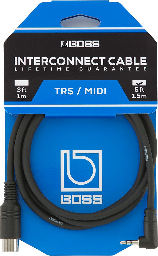 Boss BMIDI-5-35 TRS 3.5mm - 5-pin MIDI Cable - 5ft