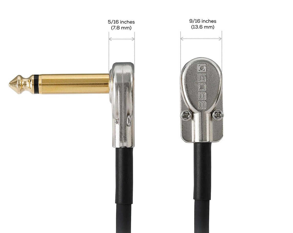 Boss BPC-4 Patch Cable w/Pancake Plugs - 4" (3-pack)