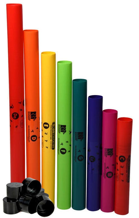 Boomwhackers 8-Note Diatonic C-Major Scale Set w/Octavator Tube Caps