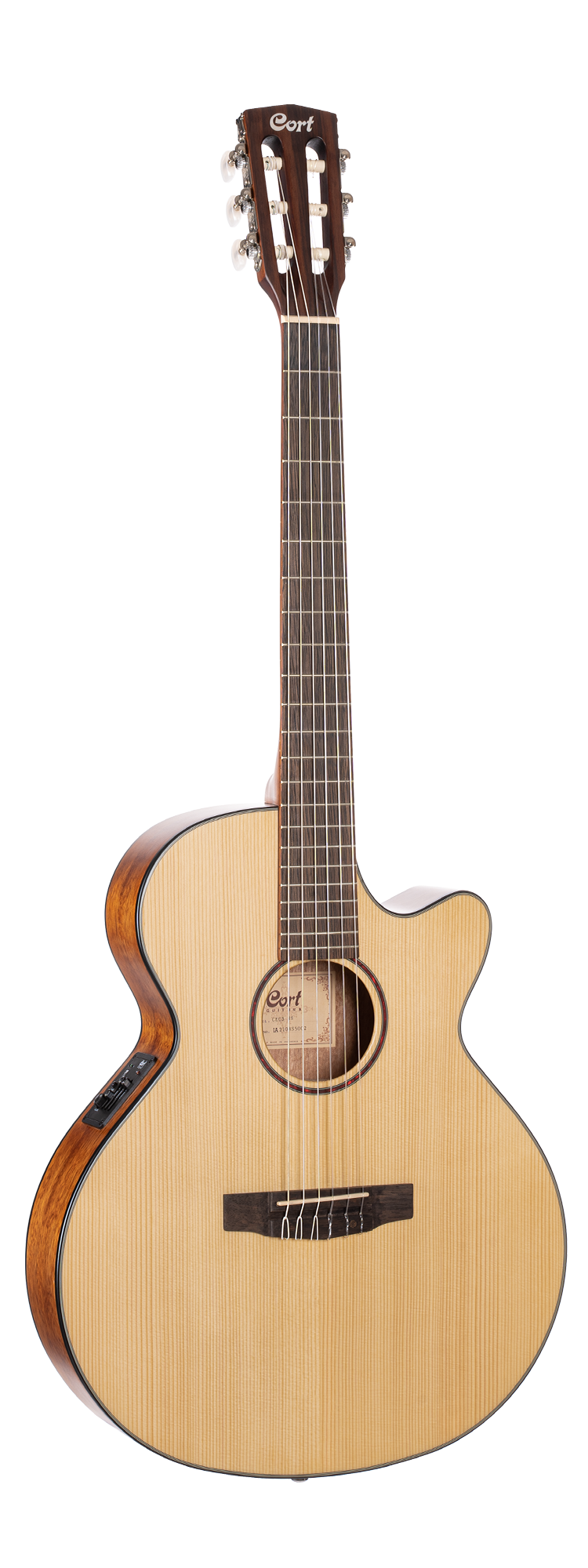 Cort CEC3 NS Classical Guitar w/ Cutaway and Pickup - Natural Satin