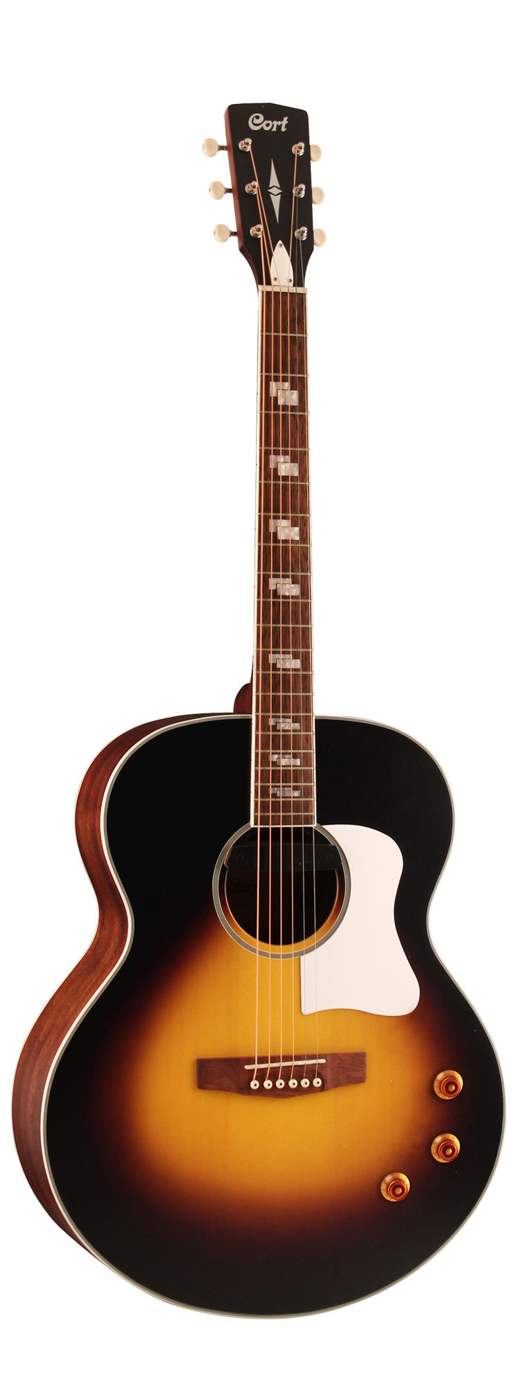 Cort CJ-Retro Jumbo Acoustic Electric Guitar - Vintage Sunburst Matte