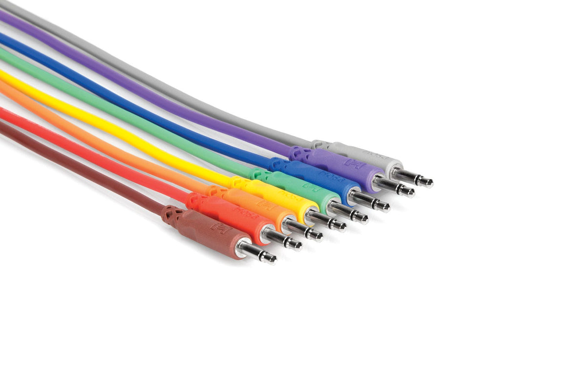 HOSA 8pc Unbalanced Patch Cables 3.5 mm TS - 1.5ft (CMM845)