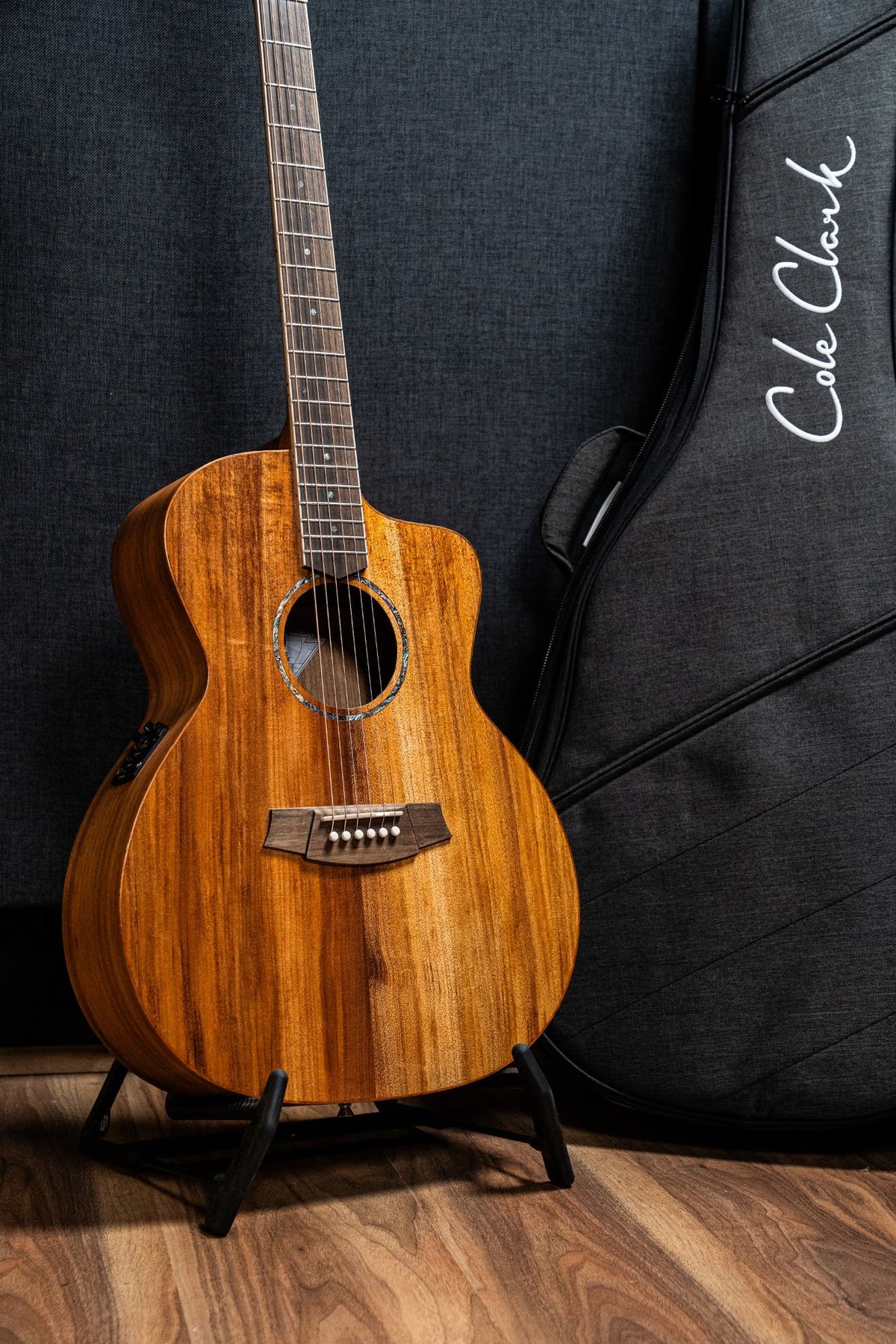 Cole Clark CCSAN1EC-BLBL Studio GA Acoustic Guitar - Blackwood