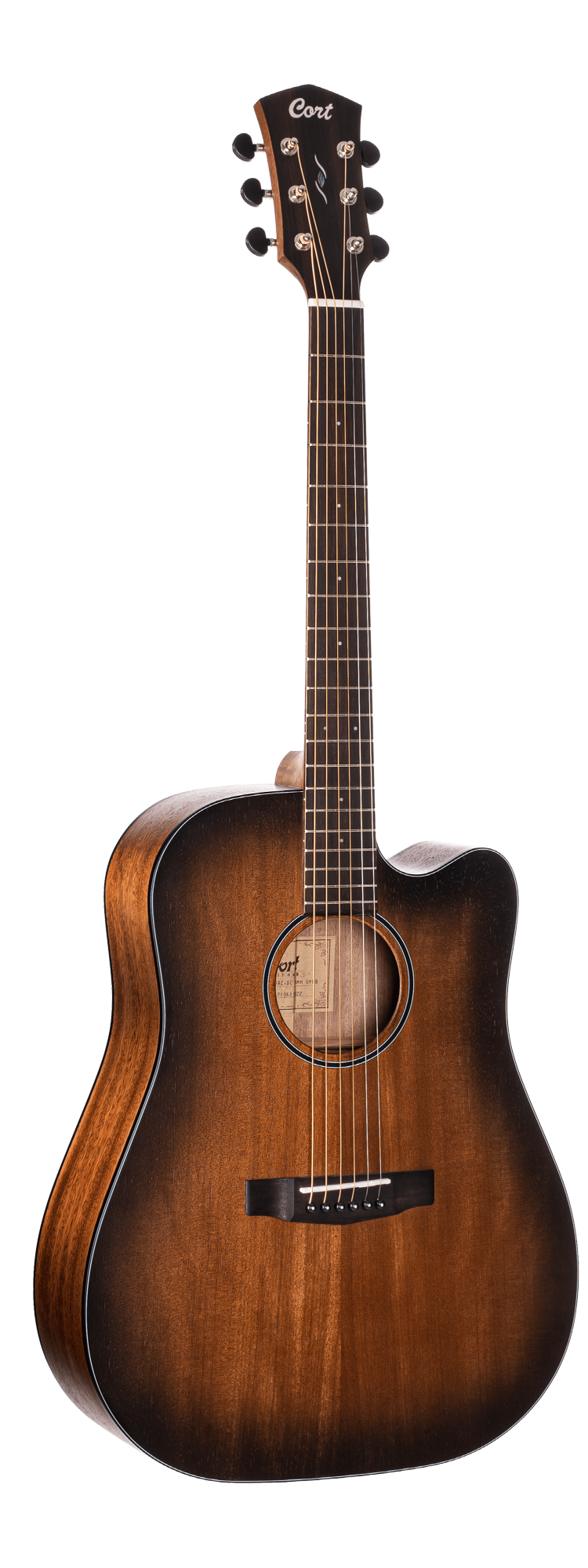 Cort Core-DC Mahogany Acoustic Guitar w/Soft Case - Open Pore Black Burst