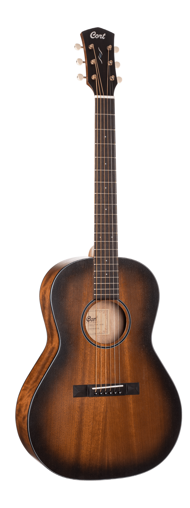 Cort Core-PE Mahogany Acoustic Guitar w/Soft Case - Open Pore Black Burst