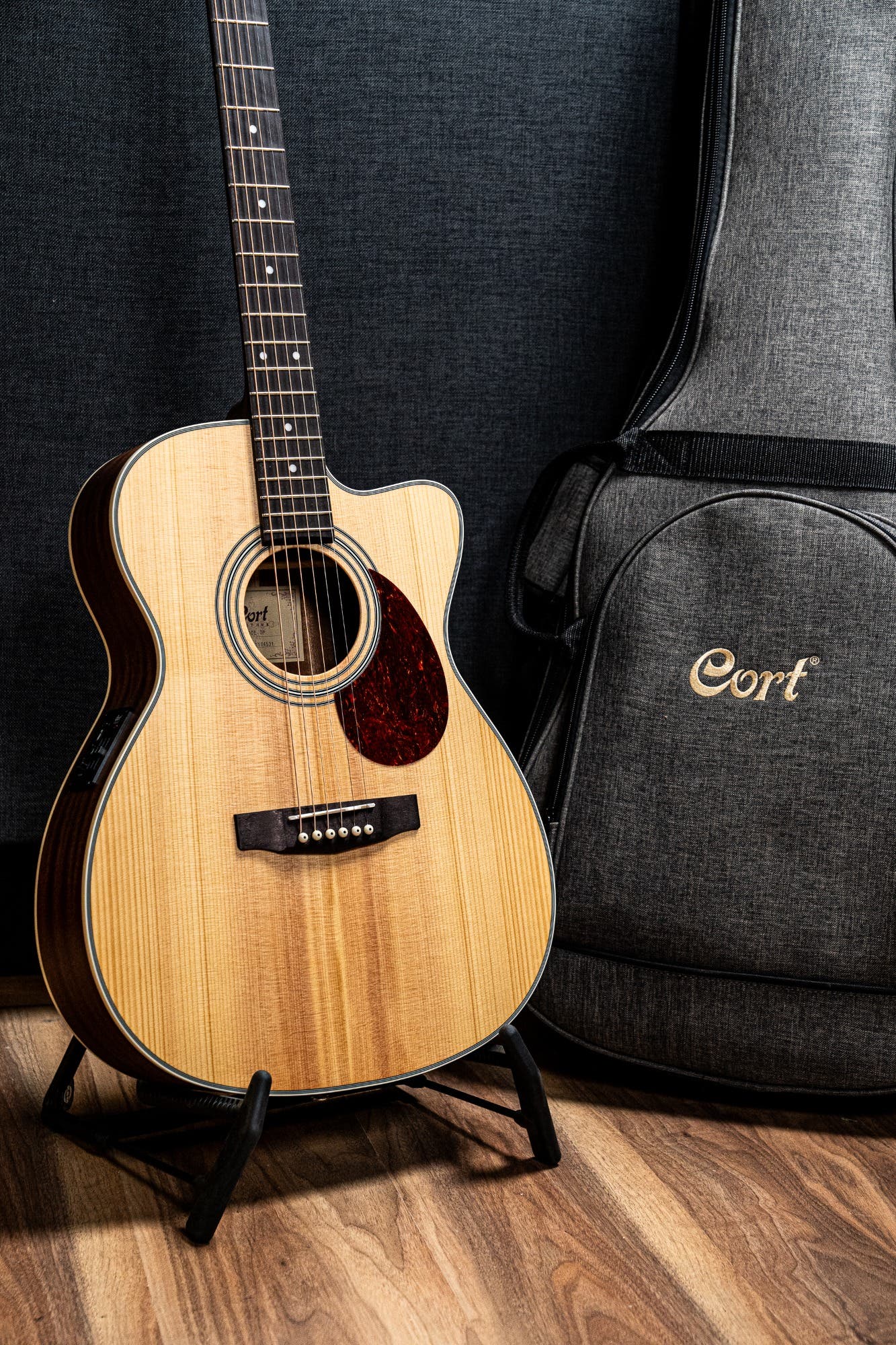 Cort L500E Acoustic Electric Guitar Package w/Gigbag - Open Pore Natural