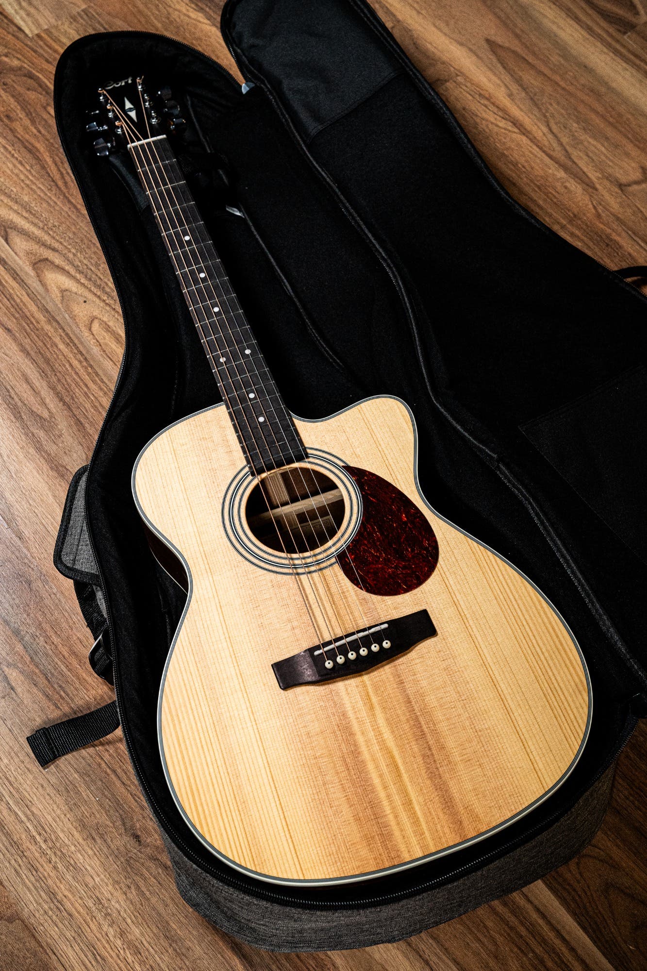 Cort L500E Acoustic Electric Guitar Package w/Gigbag - Open Pore Natural