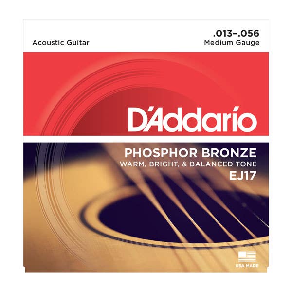 D'Addario Medium Acoustic Steel String Set 13-56 (EJ17)