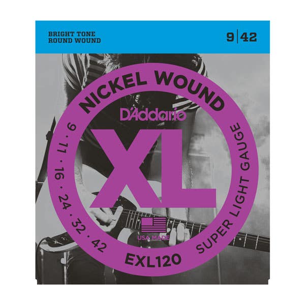 D'Addario Super Light Electric Guitar String Set 9-42 (EXL120)