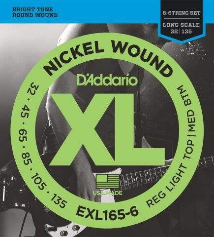D'Addario EXL165-6 6-String Bass String Set - 32-135