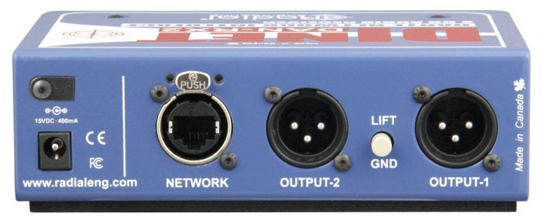 Radial DiNET DAN-RX2 2-Channel Dante Network Receiver