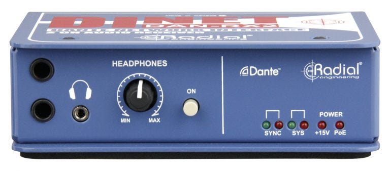 Radial DiNET DAN-RX2 2-Channel Dante Network Receiver
