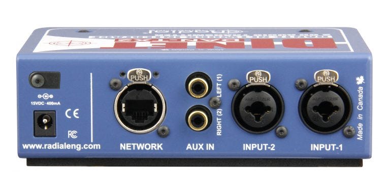 Radial DiNET DAN-TX2 2-Channel Dante Network Transmitter