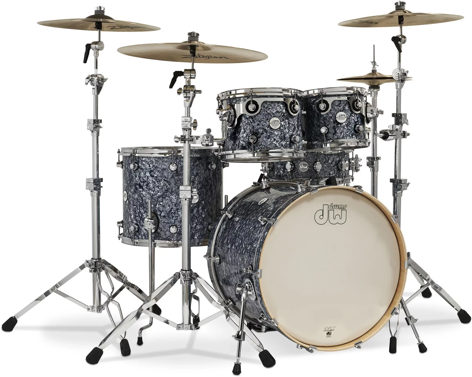 DW Design Series 5-Piece Drum Kit - Shell Pack - Silver Slate Marine