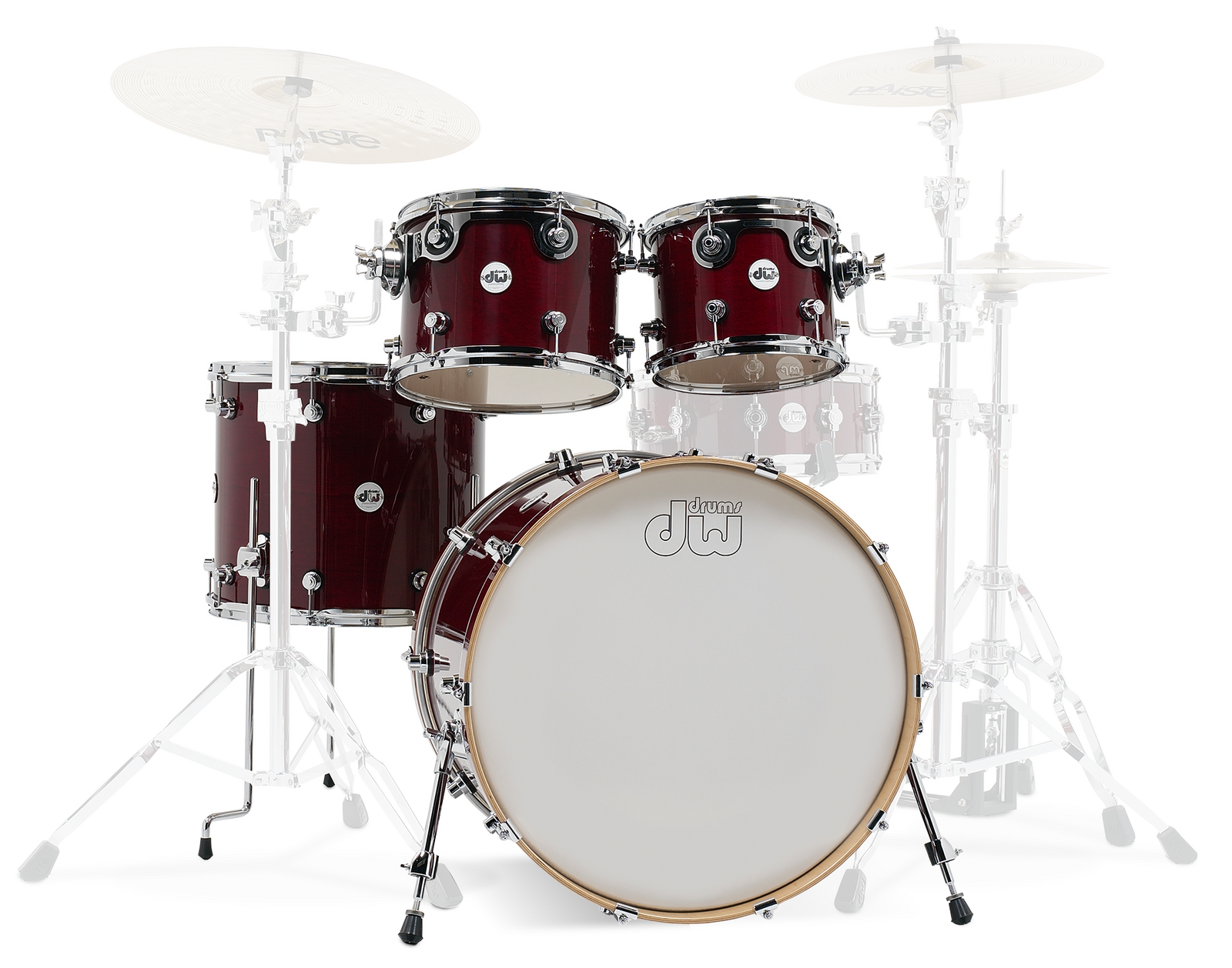 DW Design Series 4pc Drum Kit - Shell Pack - Cherry Red (10/12/16/22)