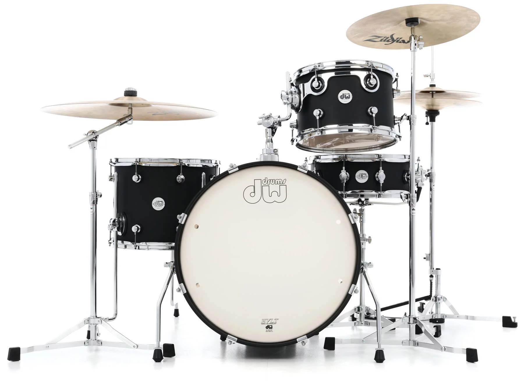 DW Design Series Frequent Flyer 4pc Drum Kit - Shell Pack - Black Satin