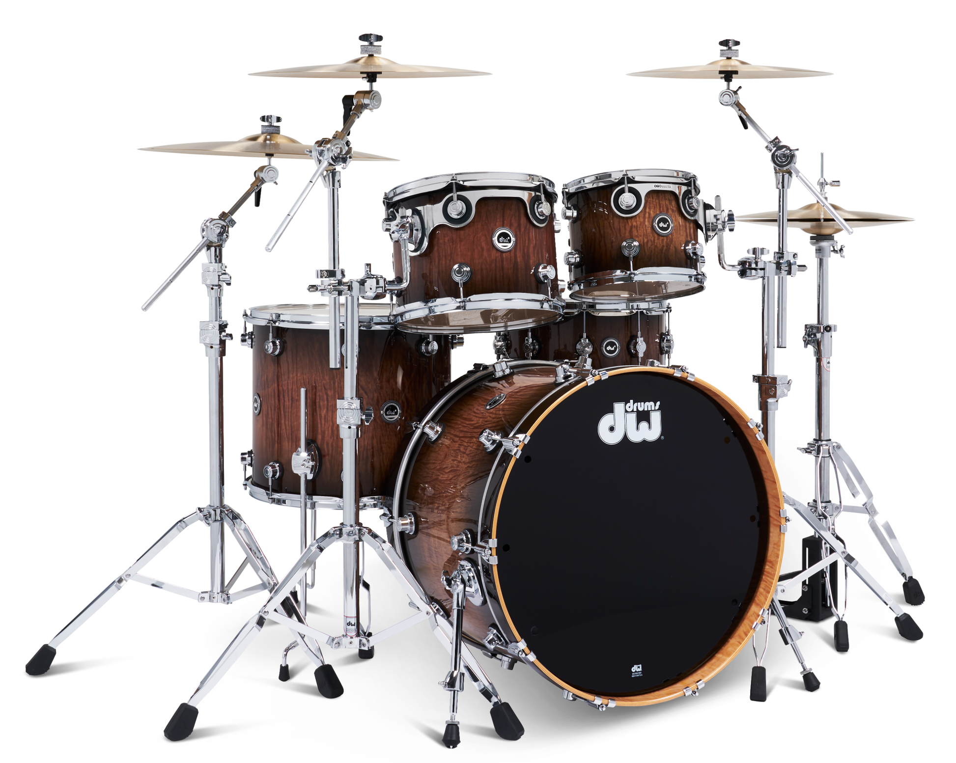 DWe 5pc Electronic Kit w/Cymbal + HW Bundle - Curly Maple Burst (Exotic) + Rubix24 Interface