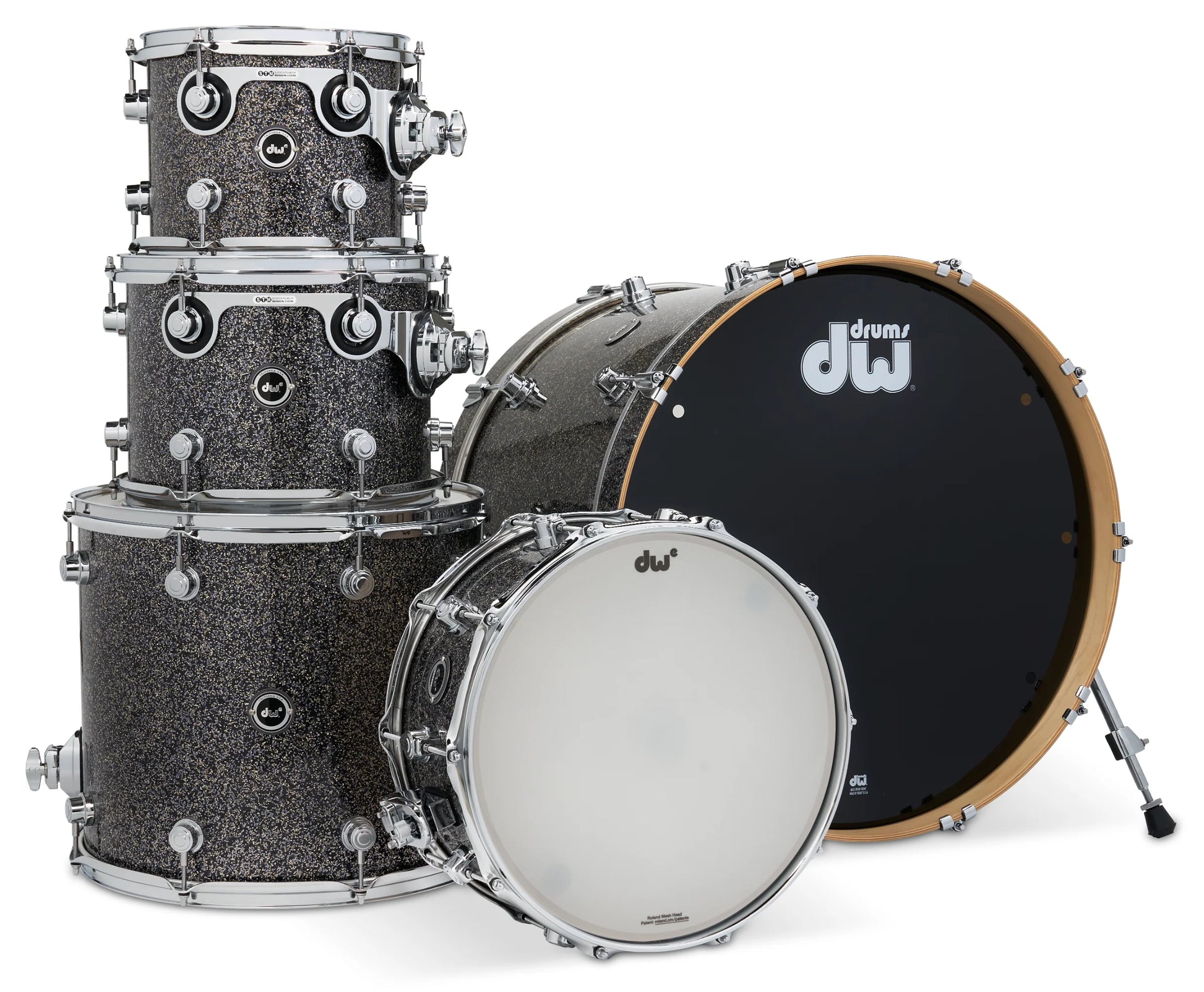 DWe 5pc Shell Pack w/ 4-Cymbal pack & V51 Module - Black Galaxy (no HW)