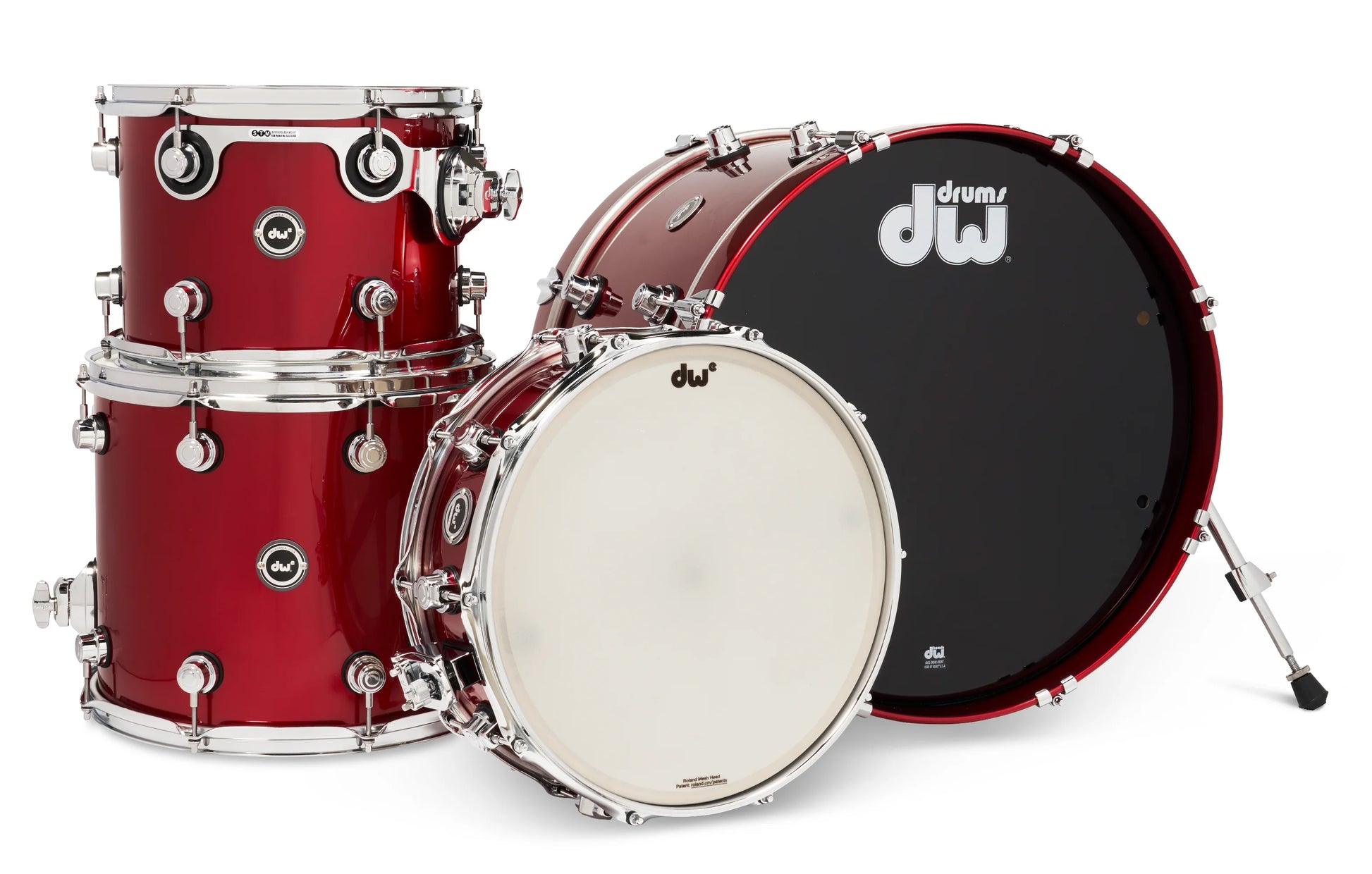 DWe 4pc Shell Pack w/ 4-Cymbal pack & V51 Module - Black Cherry Metallic (no HW)