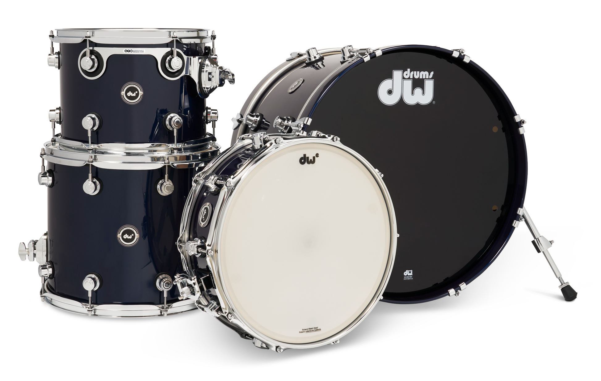 DWe 4pc Shell Pack Electronic Kit - Midnight Blue Metallic (Lacquer Gloss) + Rubix24 Interface