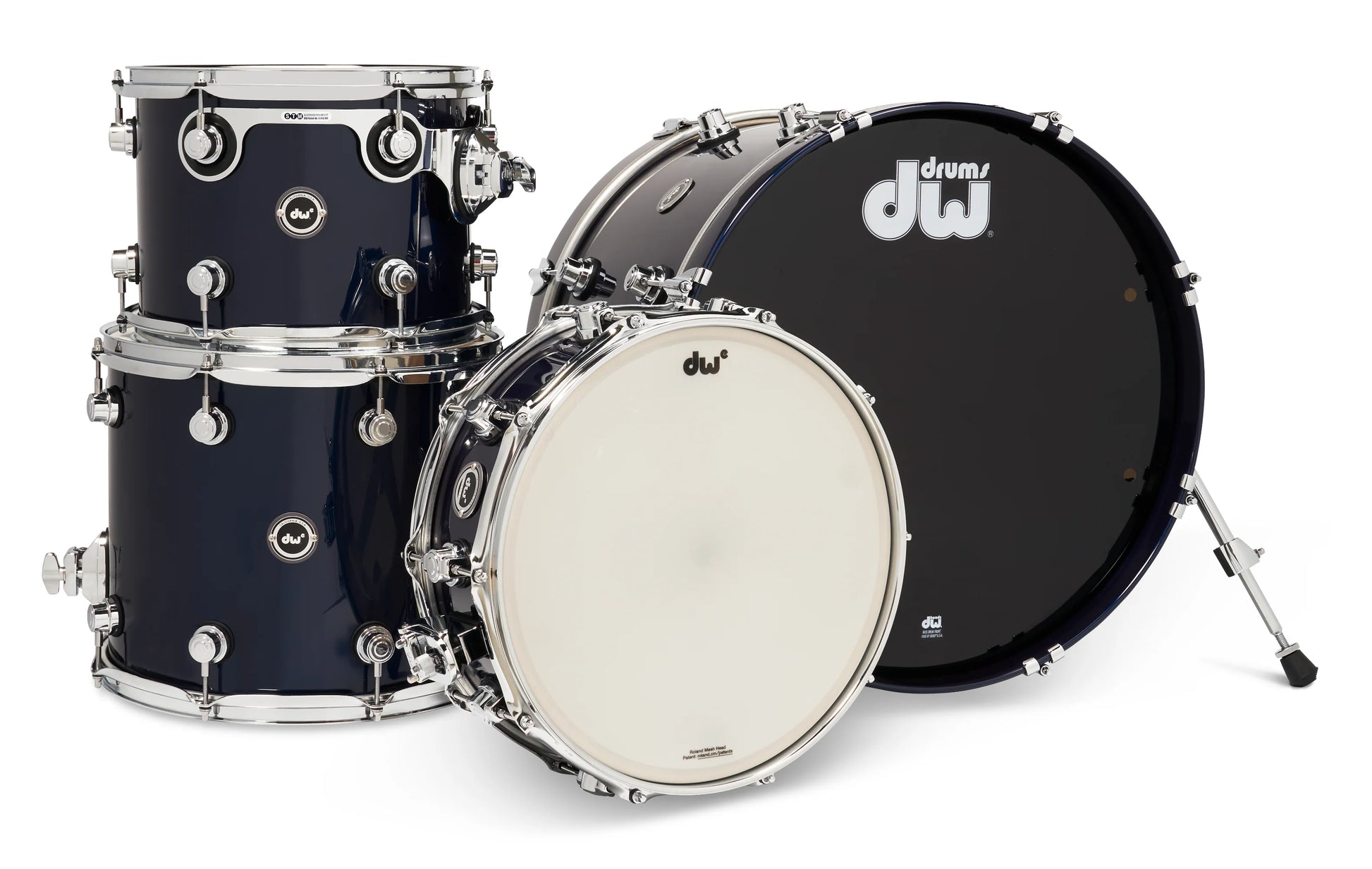 DWe 4pc Shell Pack w/ 4-Cymbal pack & V51 Module - Midnight Blue Metallic (no HW)