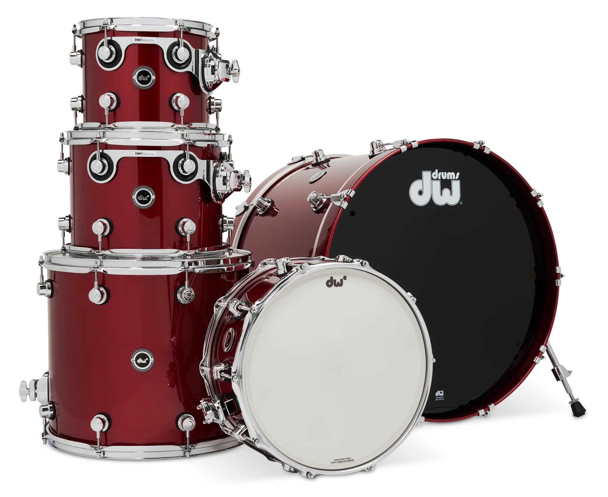 DWe 5pc Shell Pack w/ 4-Cymbal pack & V51 Module - Black Cherry Metallic (no HW)