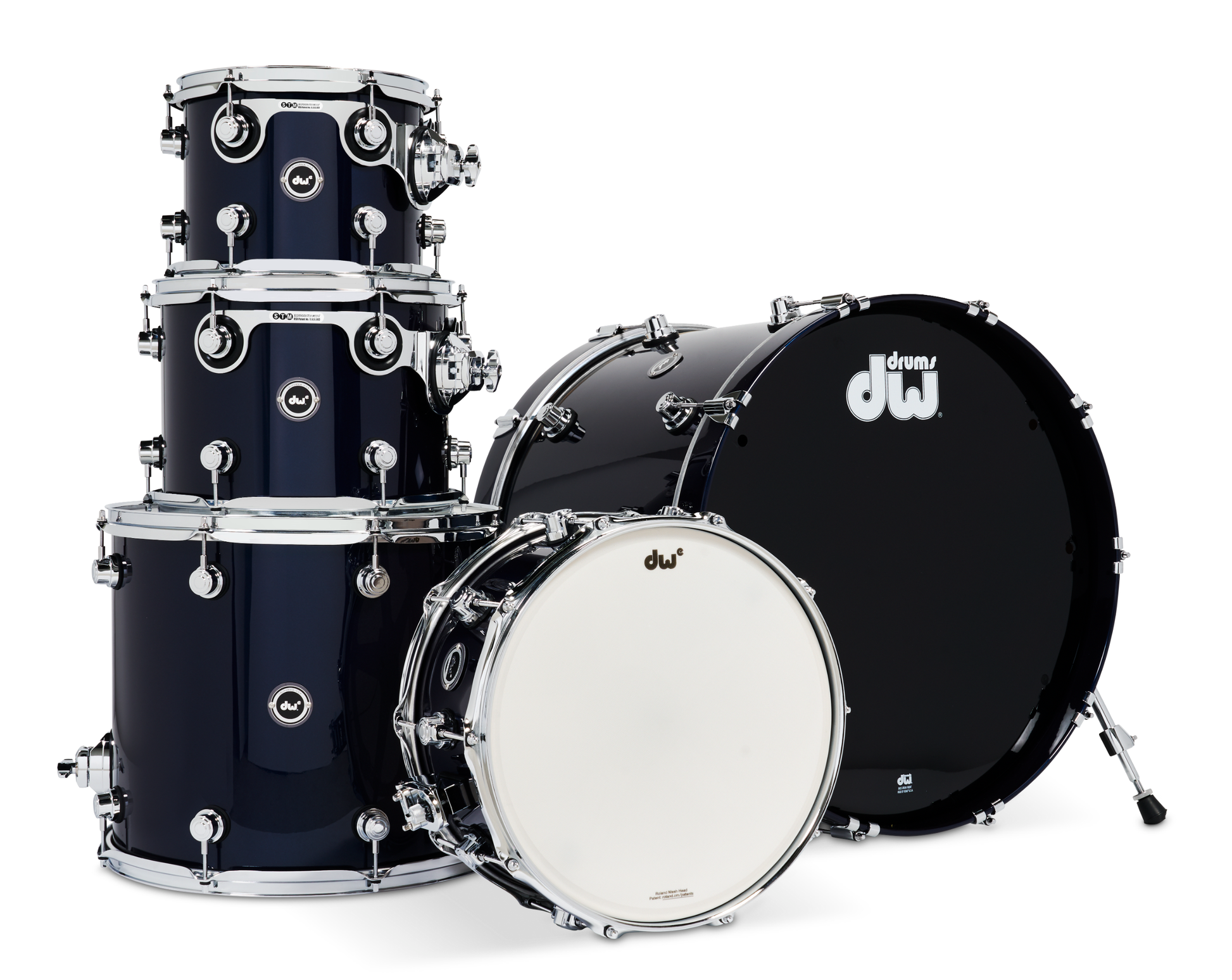 DWe 5pc Shell Pack Electronic Kit - Midnight Blue Metallic (Lacquer Gloss) + Rubix24 Interface
