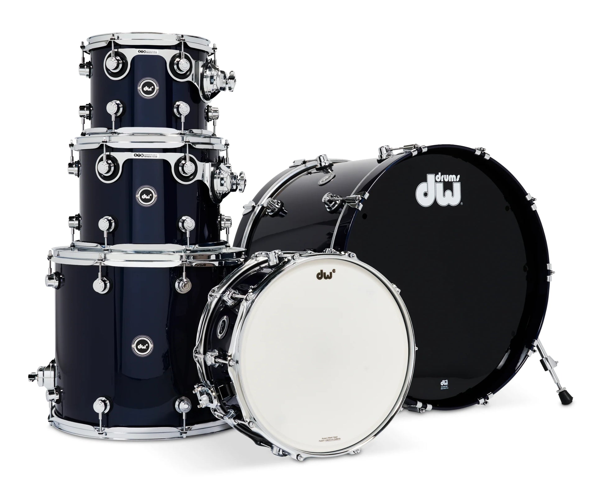 DWe 5pc Shell Pack w/ 4-Cymbal pack & V51 Module - Midnight Blue Metallic (no HW)