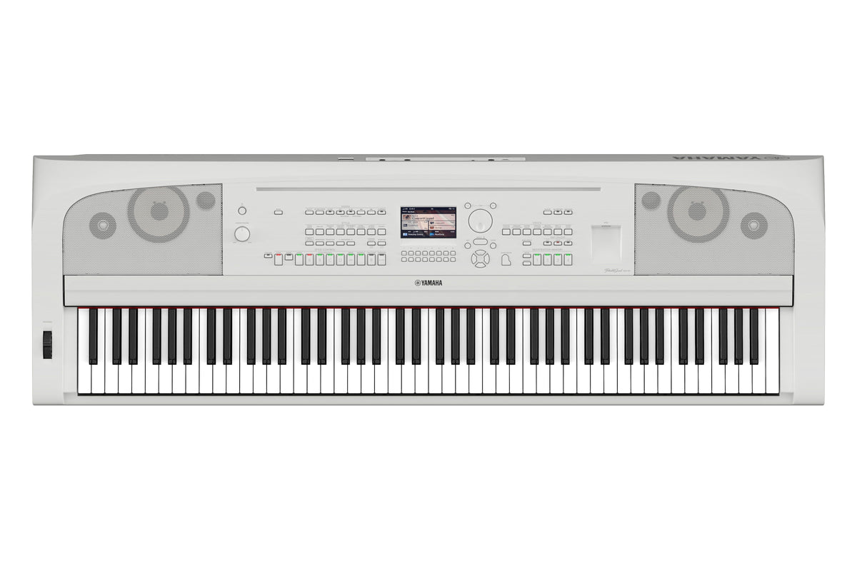 Yamaha DGX-670WH Portable Grand Piano w/Stand and Pedal Unit - White