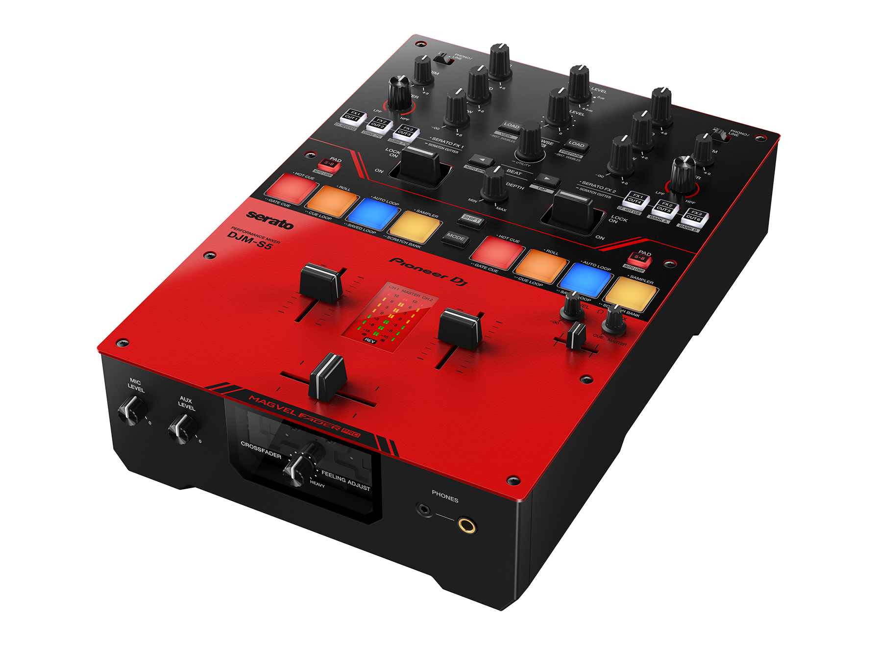 Pioneer DJ DJM-S5 Scratch-style 2-channel DJ Mixer - Gloss Red