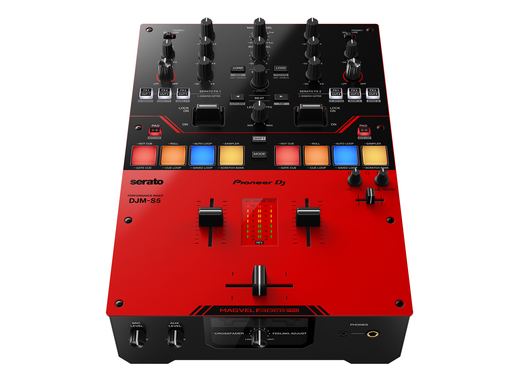 Pioneer DJ DJM-S5 Scratch-style 2-channel DJ Mixer - Gloss Red