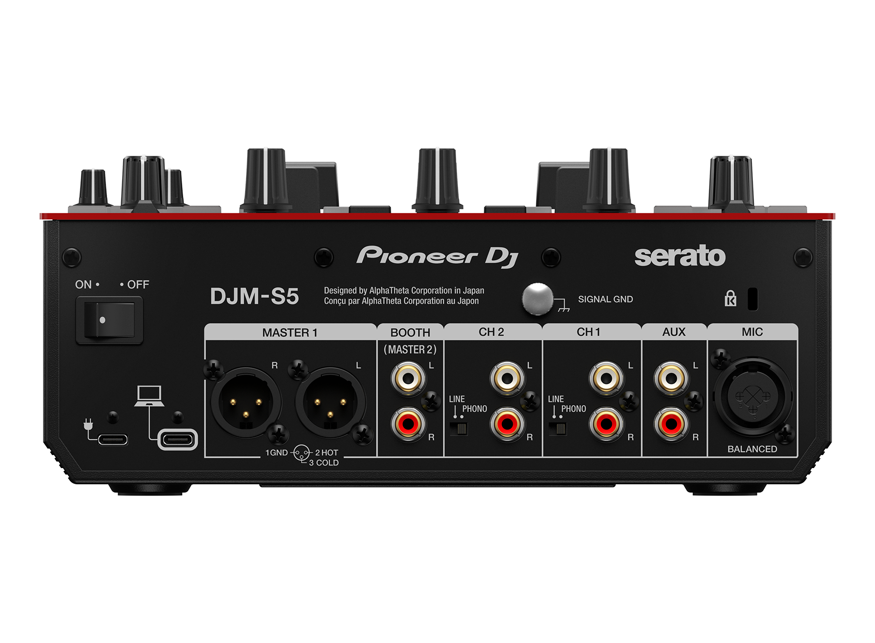 Pioneer DJ DJM-S5 Scratch-style 2-channel DJ Mixer - Gloss Red