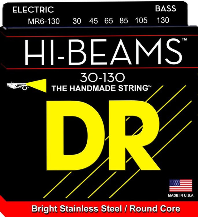 DR MR6-130 Hi-Beam Stainless Steel 6-String Bass Set - 30-130