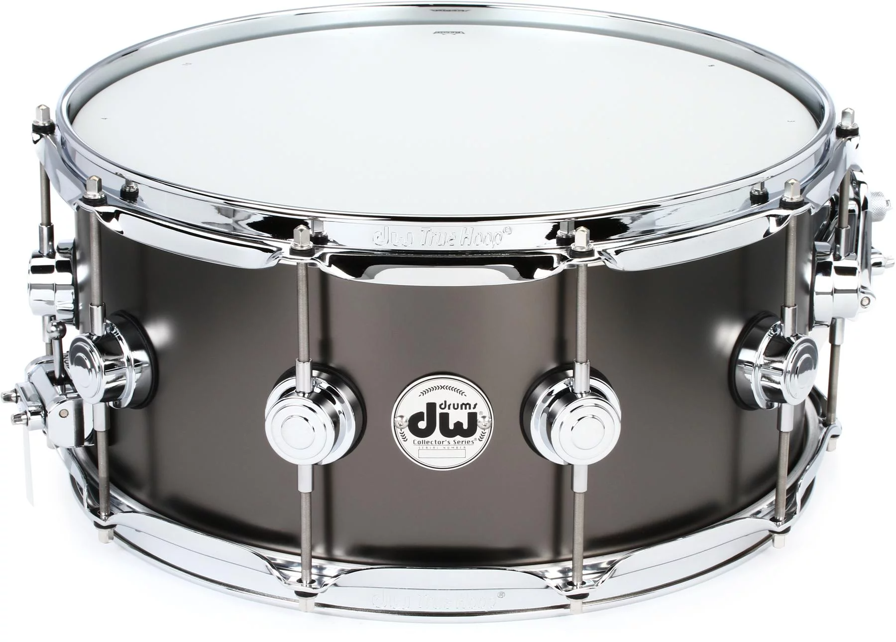 DW Collectors Series 14x6.5 Satin Black Brass Snare Drum - Chrome HW