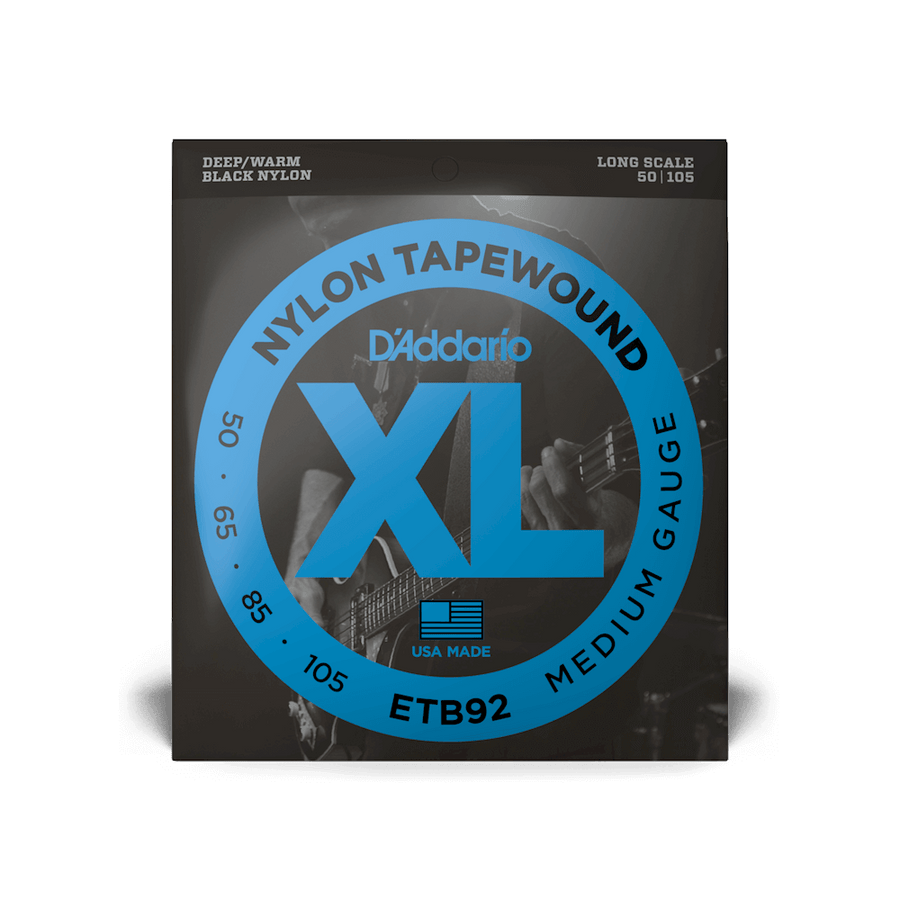 D'Addario ETB92 Medium Nylon Tape-Wound Bass Strings - 50-105 - Long Scale