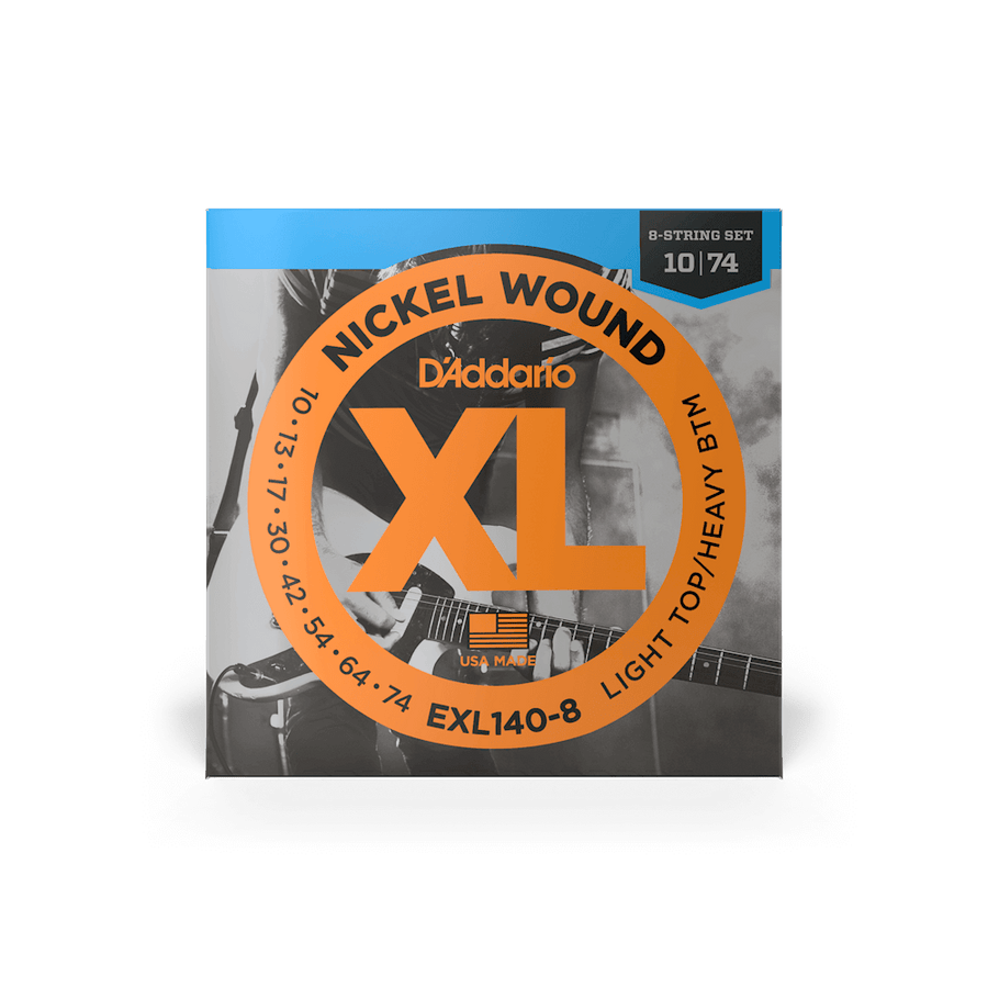 D'Addario EXL140-8 Light Top/Heavy Bottom 8-String Electric Set - 10-52