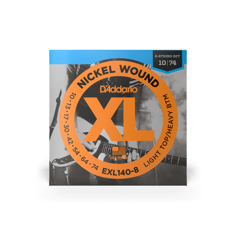 D'Addario EXL140-8 Light Top/Heavy Bottom 8-String Electric Set - 10-52