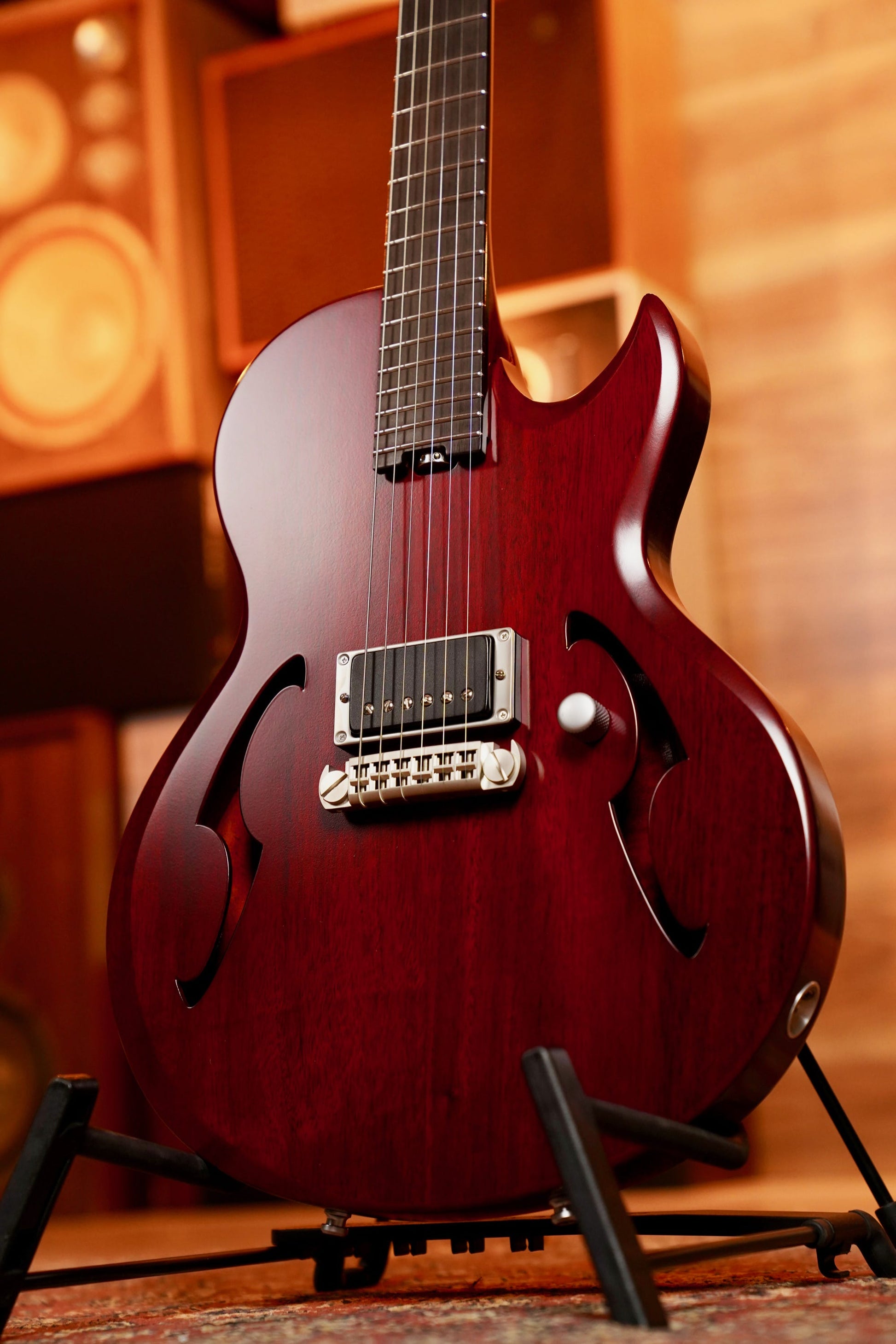 Vance Custom "Fifty Three" Semi-Hollow Electric Guitar w/Case - Bordeaux Cherry Satin