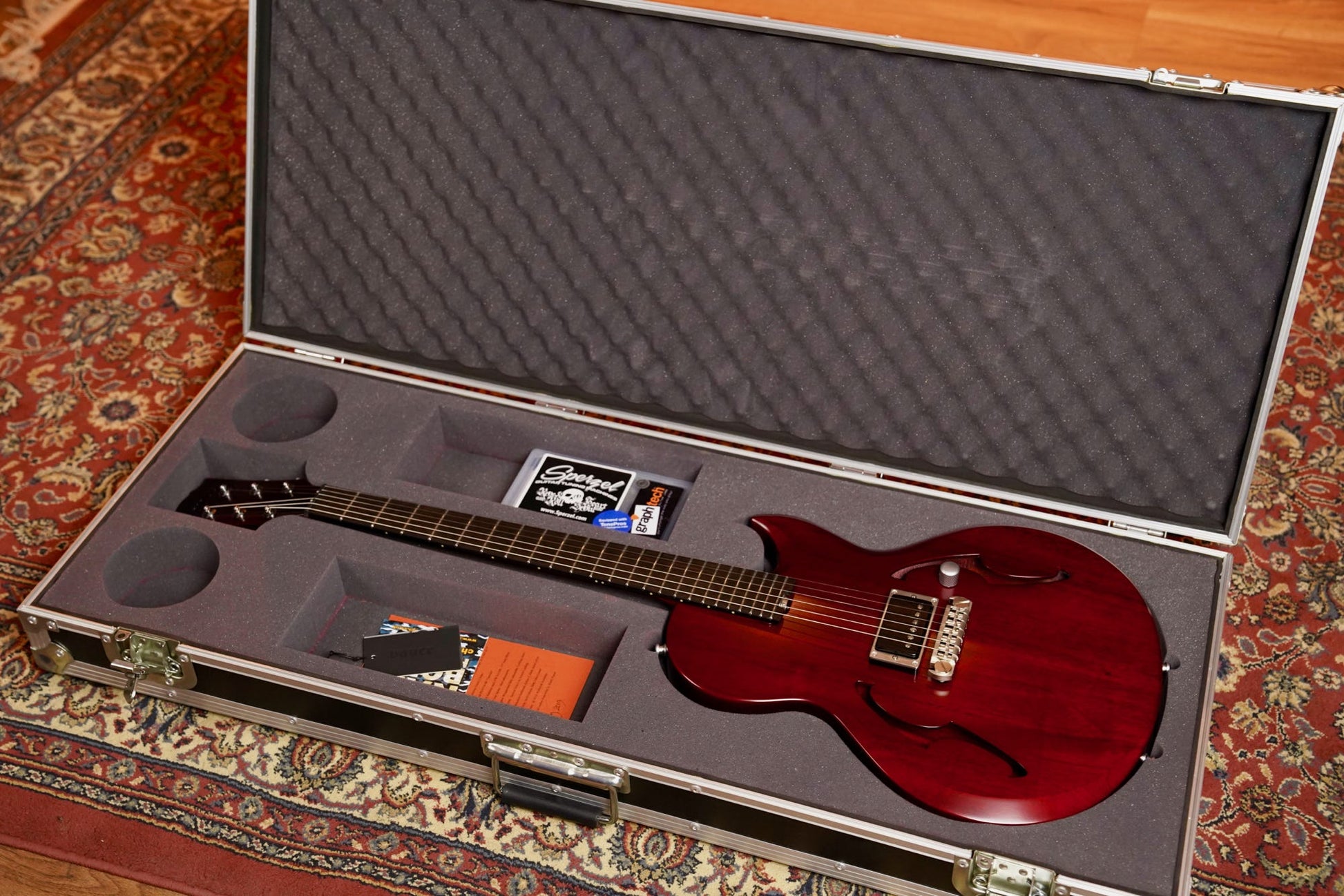 Vance Custom "Fifty Three" Semi-Hollow Electric Guitar w/Case - Bordeaux Cherry Satin