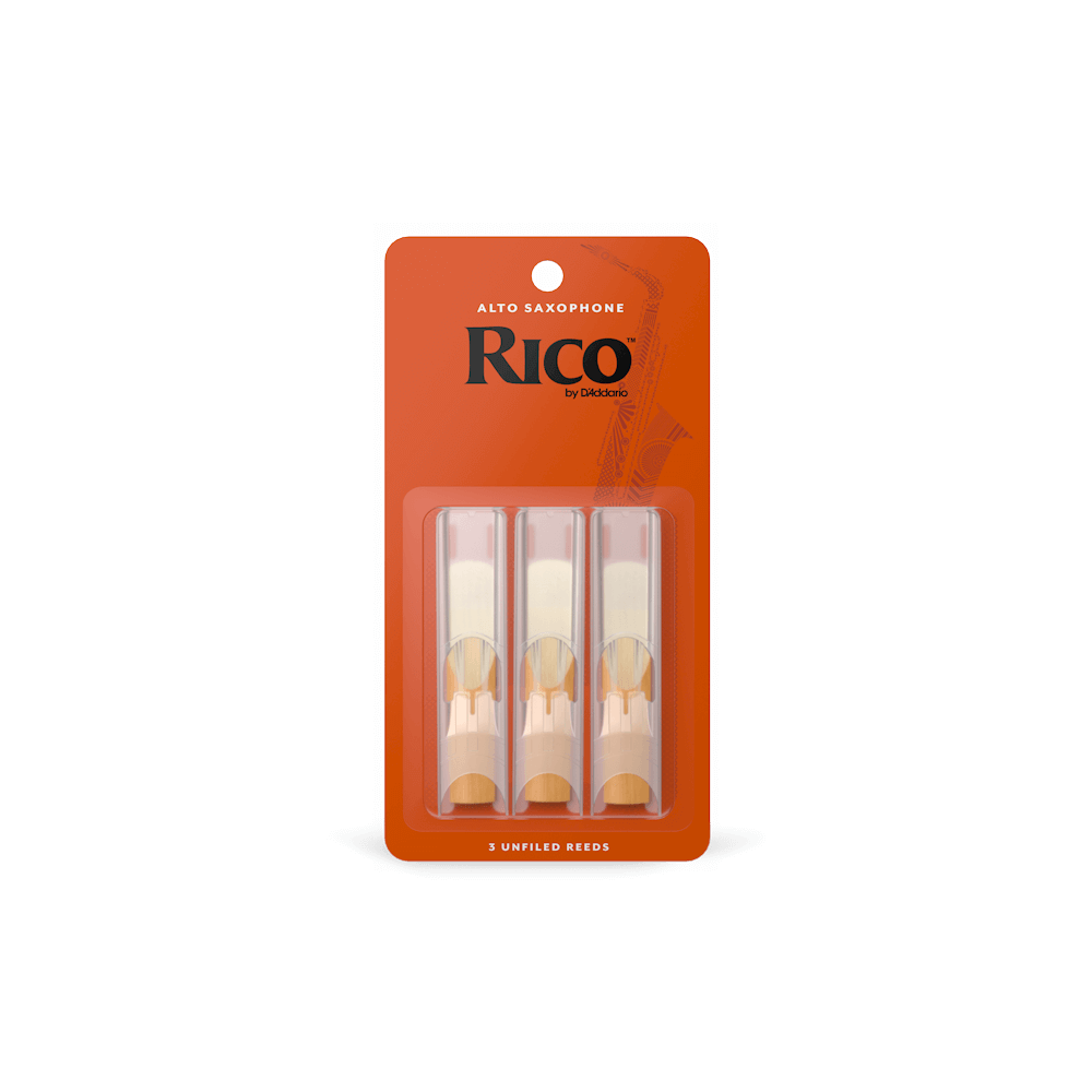 Rico Alto Saxophone Reeds - Pack of 3 - Strength 2.5