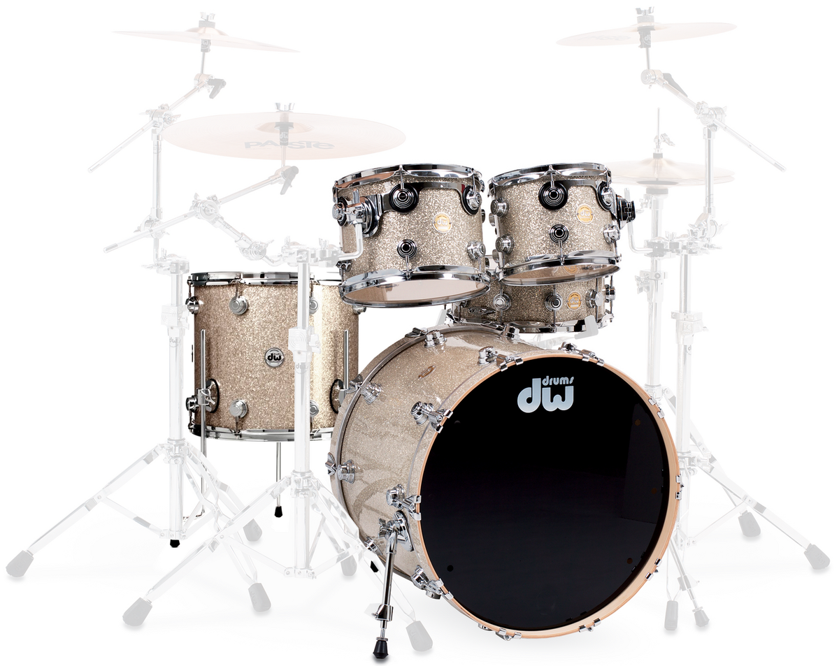 DW Collectors Series 5pc Drum Kit w/Tom Mounts - Broken Glass