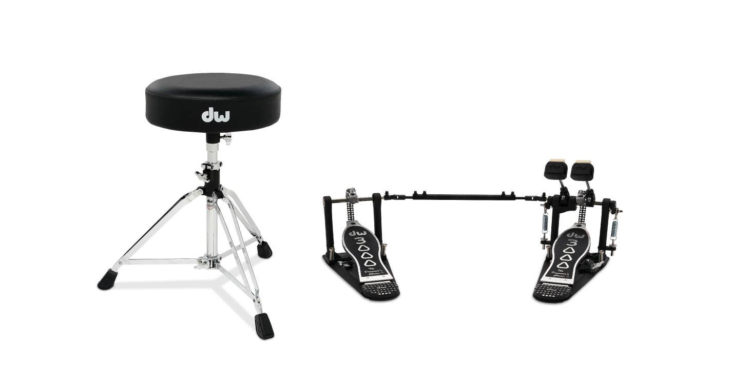 DW 2pc Hardware Pack. Inc: 3000 Series Double Pedal & Stool