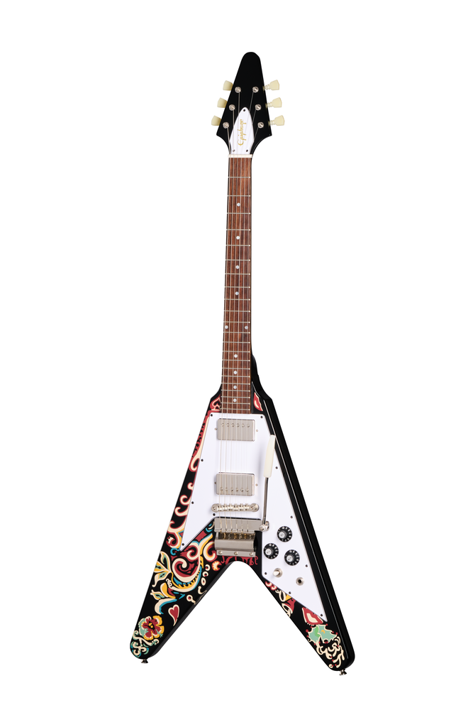 Epiphone Jimi Hendrix 'Love Drops' Flying V - Ebony - One Only