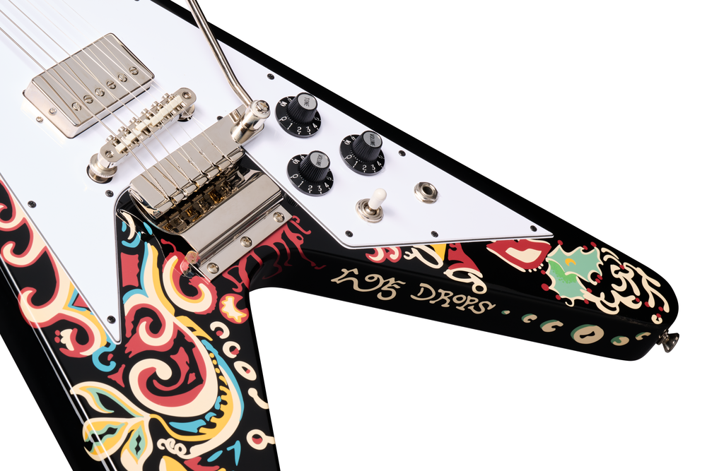 Epiphone Jimi Hendrix 'Love Drops' Flying V - Ebony - One Only