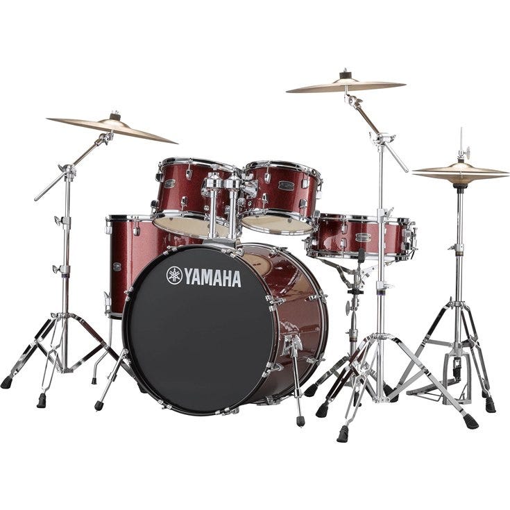 Yamaha Rydeen 5pc Euro Drum Kit - Burgundy Glitter w/FREE DS550 STOOL!