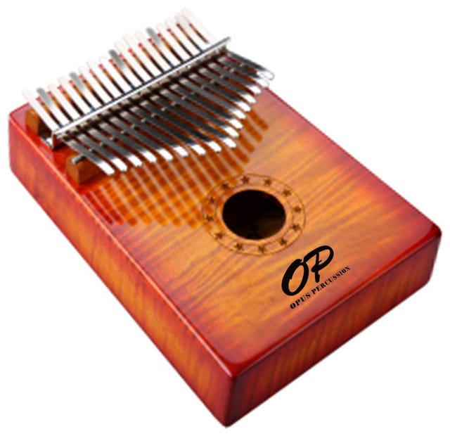 Opus Percussion 17-Key Box Kalimba - Curly Maple - Sunburst