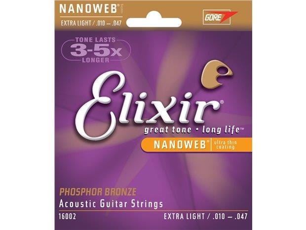Elixir Nanoweb Phosphor Bronze Acoustic String Set - 10-47 - Extra Light