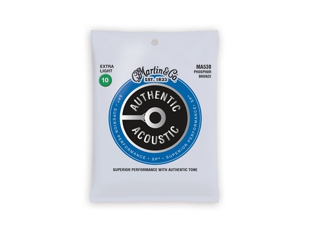 Martin Authentic 92/8 Acoustic Guitar Strings - Extra Light 10.47 (MA530)