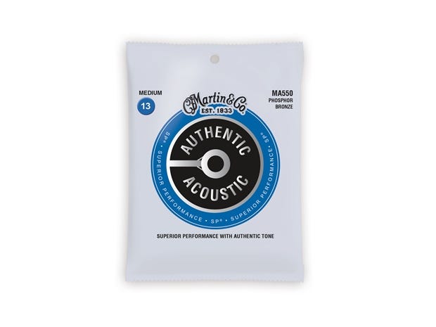 Martin Authentic 92/8 Acoustic Guitar Strings - Medium 13-56 (MA550)